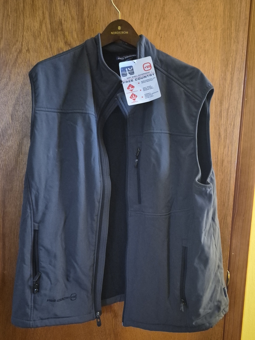 Free Country Men’s Charcoal Softshell Vest XXXL